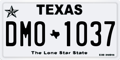 TX license plate DMO1037