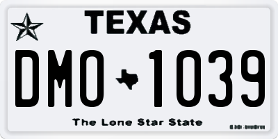 TX license plate DMO1039