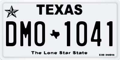 TX license plate DMO1041