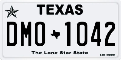 TX license plate DMO1042