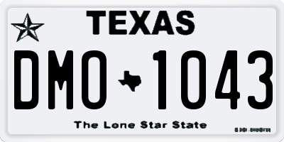 TX license plate DMO1043