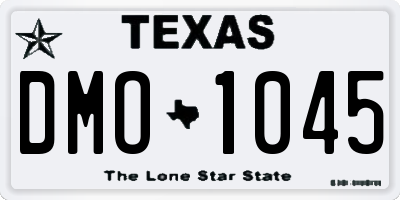 TX license plate DMO1045