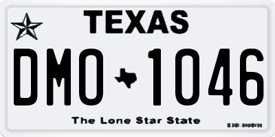 TX license plate DMO1046