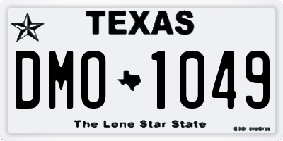 TX license plate DMO1049