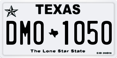 TX license plate DMO1050