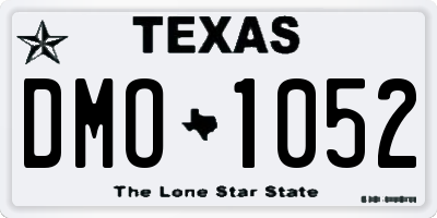 TX license plate DMO1052