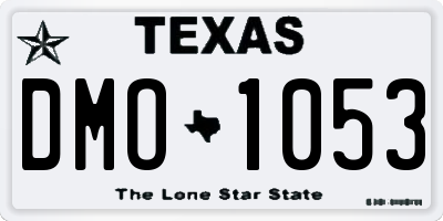 TX license plate DMO1053