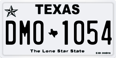 TX license plate DMO1054