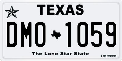 TX license plate DMO1059