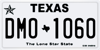 TX license plate DMO1060