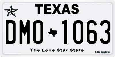 TX license plate DMO1063