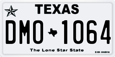 TX license plate DMO1064