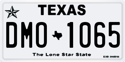 TX license plate DMO1065
