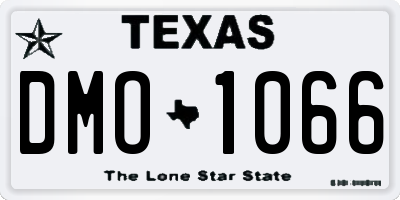 TX license plate DMO1066
