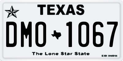 TX license plate DMO1067
