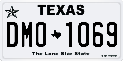 TX license plate DMO1069