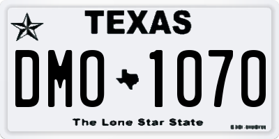 TX license plate DMO1070