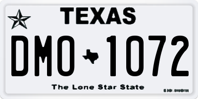 TX license plate DMO1072