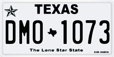 TX license plate DMO1073