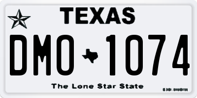 TX license plate DMO1074