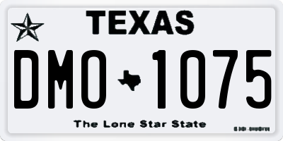 TX license plate DMO1075