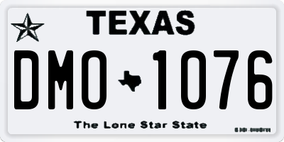TX license plate DMO1076