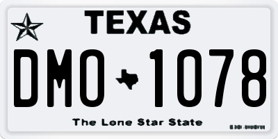 TX license plate DMO1078