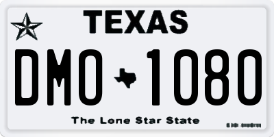TX license plate DMO1080