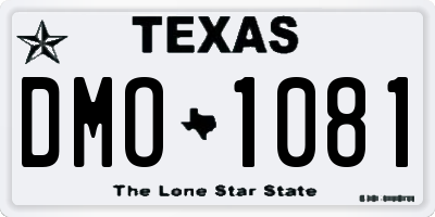TX license plate DMO1081
