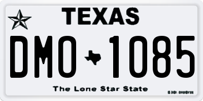 TX license plate DMO1085