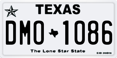 TX license plate DMO1086
