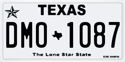 TX license plate DMO1087