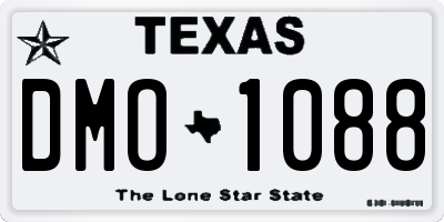 TX license plate DMO1088