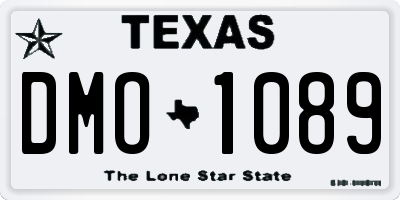 TX license plate DMO1089