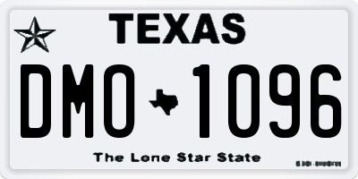TX license plate DMO1096