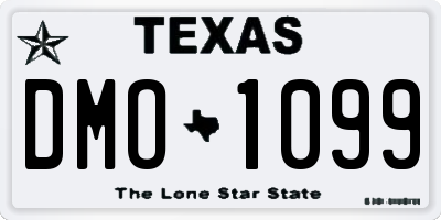 TX license plate DMO1099
