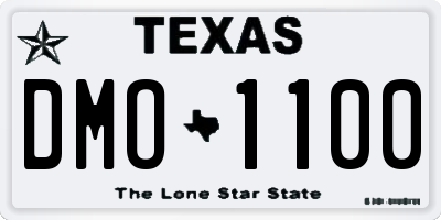 TX license plate DMO1100