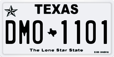 TX license plate DMO1101