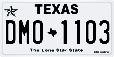 TX license plate DMO1103