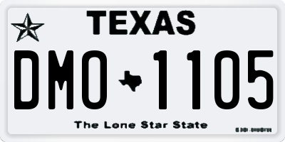 TX license plate DMO1105