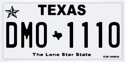 TX license plate DMO1110