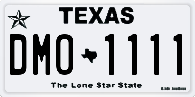 TX license plate DMO1111