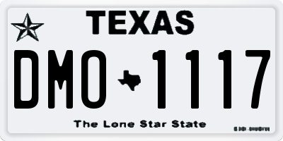 TX license plate DMO1117