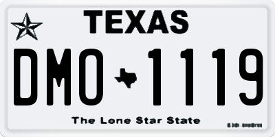 TX license plate DMO1119