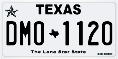 TX license plate DMO1120