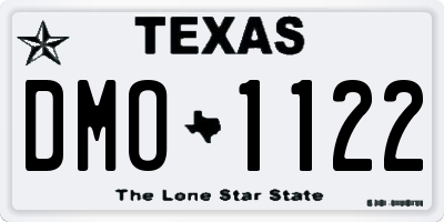 TX license plate DMO1122