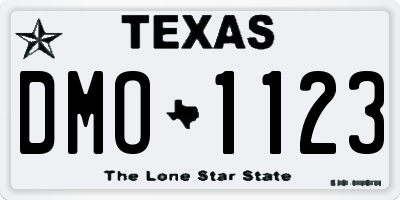 TX license plate DMO1123