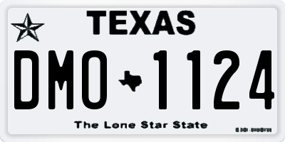 TX license plate DMO1124