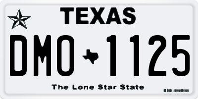TX license plate DMO1125
