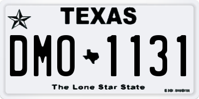 TX license plate DMO1131
